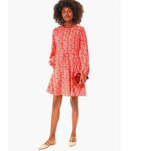 Pomander Place Small Red Chain Colette Long Sleeve Dress EUC